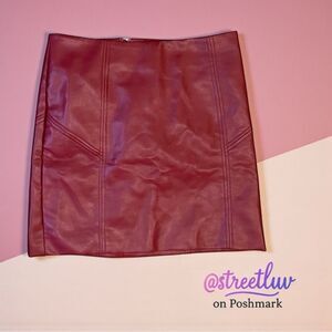 Bagatelle Red Faux Leather Mini Skirt XL NWT